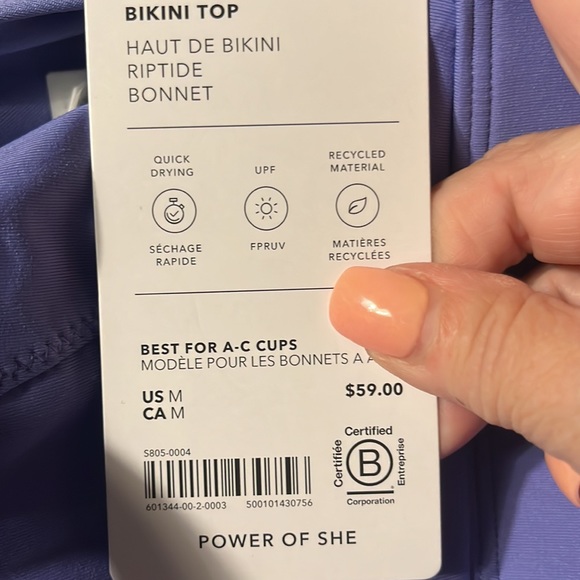 NWT Athleta Riptide Bikini Top, Medium - Picture 5 of 5
